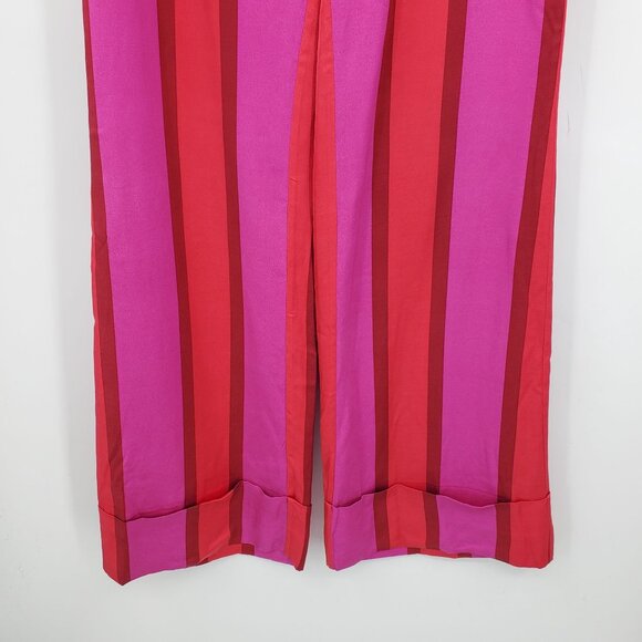 Maggie Marilyn Endless Optimist Pink and Red Striped Women's Trousers pants 2 - Picture 9 of 12